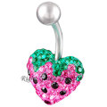 Fraises multi Gem 14 Gauge nombril ventre sonne